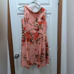 Positive Attitude Floral Midi Dress in Pink and Orange